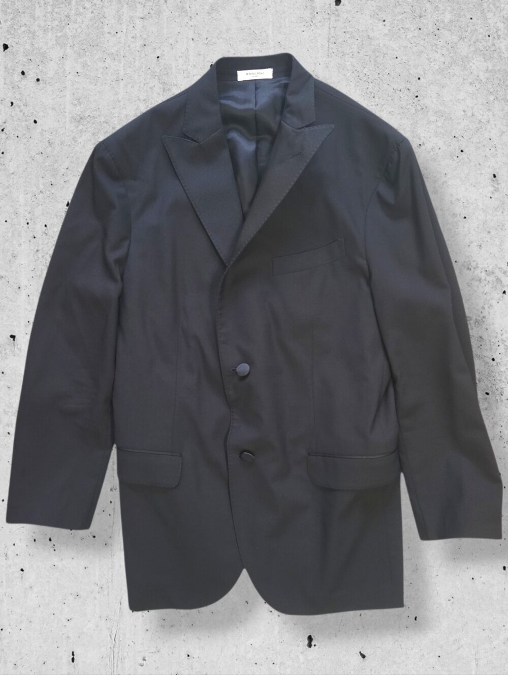 Boglioli | 50k Italian Size 50 Jacket Black Wool 2 Buttons Pockets Luxury Formal
